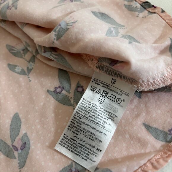 Gap Dress Women's XS Pink Printed Floral Lightweight Sheath Round Neck - Picture 7 of 8